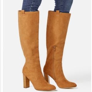 Marina Wide-Calf knee boots - camel- worn once